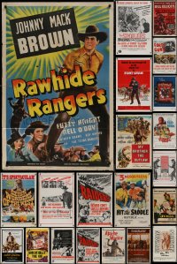 7s0348 LOT OF 39 FOLDED COWBOY WESTERN ONE-SHEETS 1950s-1970s great images from several movies!