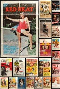 7s0337 LOT OF 64 FOLDED ONE-SHEETS 1950s-1980s great images from a variety of different movies!