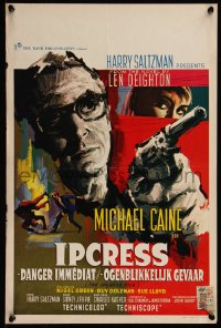 7t0059 IPCRESS FILE Belgian 1965 different Ray art of Michael Caine in the spy story of the century
