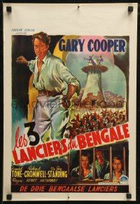 7t0064 LIVES OF A BENGAL LANCER Belgian R1940s different full-length artwork of Gary Cooper!