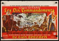 7t0088 TEN COMMANDMENTS Belgian 1956 Cecil B. DeMille, art of Charlton Heston, Yul Brynner!
