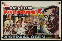 7t0093 X: THE MAN WITH THE X-RAY EYES Belgian 1963 Ray Milland strips souls & bodies, different art!