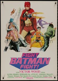7t0001 FIGHT BATMAN FIGHT Filipino poster 1973 different art of Victor Wood in the title role!