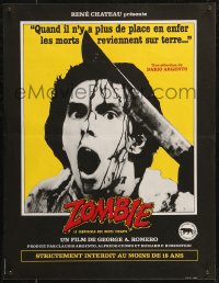 7t0307 DAWN OF THE DEAD French 16x20 1983 George Romero, completely different zombie image, rare!