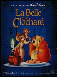 7t0332 LADY & THE TRAMP French 16x21 R1990s Walt Disney romantic canine dog classic cartoon!