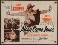 7t0375 ALONG CAME JONES 1/2sh R1953 western cowboy Gary Cooper with sexy Loretta Young!