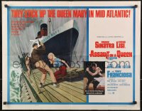 7t0377 ASSAULT ON A QUEEN 1/2sh 1966 art of Frank Sinatra w/pistol & sexy Virna Lisi on submarine!