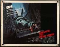 7t0401 ESCAPE FROM NEW YORK 1/2sh 1981 John Carpenter, decapitated Lady Liberty by Jackson!