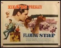 7t0404 FLAMING STAR 1/2sh 1960 Elvis Presley playing guitar & close up with rifle, Barbara Eden!
