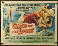 7t0411 GIRLS ON THE LOOSE 1/2sh 1958 classic catfight art of girls in gangs who stop at nothing!