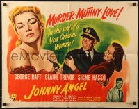 7t0423 JOHNNY ANGEL style A 1/2sh 1945 George Raft & sexy French Claire Trevor in New Orleans!