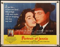 7t0448 PORTRAIT OF JENNIE 1/2sh R1956 image of Joseph Cotten who loves pretty ghost Jennifer Jones!