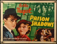 7t0450 PRISON SHADOWS 1/2sh 1936 Eddie Nugent, Joan Barclay, cool boxing images, yellow title!
