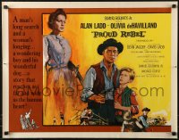 7t0453 PROUD REBEL 1/2sh 1958 art of Alan Ladd w/son David Ladd + Olivia de Havilland!