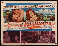 7t0466 SNOWS OF KILIMANJARO 1/2sh 1952 art of Gregory Peck, Susan Hayward & Ava Gardner in Africa!