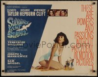 7t0473 SUDDENLY, LAST SUMMER style B 1/2sh 1960 artwork of super sexy Elizabeth Taylor in swimsuit!