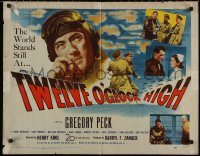 7t0487 TWELVE O'CLOCK HIGH 1/2sh 1950 cool image of smoking World War II pilot Gregory Peck!