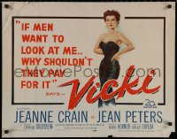 7t0490 VICKI 1/2sh 1953 if men look at sexy bad girl Jean Peters, she'll make them pay for it!