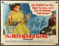 7t0493 WAYWARD GIRL style A 1/2sh 1957 great art of bad girls & fighting in prison!