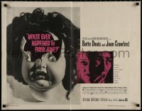 7t0495 WHAT EVER HAPPENED TO BABY JANE? 1/2sh 1962 Robert Aldrich, Bette Davis & Joan Crawford!