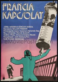 7t0021 FRENCH CONNECTION Hungarian 16x22 1974 Hackman, Friedkin, different art by Katalin Sovari!