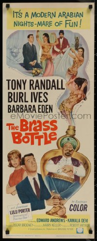 7t0517 BRASS BOTTLE insert 1964 Tony Randall & Barbara Eden with genie Burl Ives!