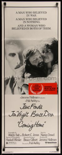 7t0527 COMING HOME insert 1978 Jane Fonda, Jon Voight, Bruce Dern, Hal Ashby, Vietnam veterans!