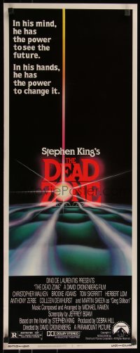7t0531 DEAD ZONE insert 1983 David Cronenberg, Stephen King, he has the power to see the future!