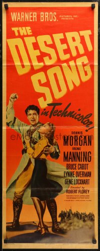 7t0534 DESERT SONG insert 1944 Oscar Hammerstein II musical, Dennis Morgan & pretty Irene Manning!