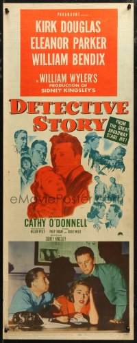 7t0536 DETECTIVE STORY insert 1951 William Wyler, Kirk Douglas can't forgive Eleanor Parker!