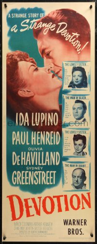 7t0537 DEVOTION insert 1946 Ida Lupino & Olivia De Havilland are completely opposite sisters!