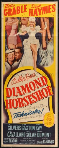 7t0538 DIAMOND HORSESHOE insert 1945 sexiest image of dancer Betty Grable in skimpy outfit!