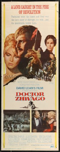 7t0540 DOCTOR ZHIVAGO insert 1965 Omar Sharif, Julie Christie, David Lean English epic, Terpning art!