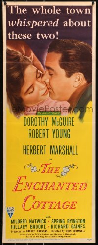 7t0544 ENCHANTED COTTAGE insert 1945 the whole town whispered about Dorothy McGuire & Robert Young!