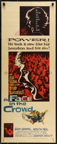 7t0546 FACE IN THE CROWD insert 1957 Elia Kazan, Andy Griffith liked bourbon & sin, Hofmann art!