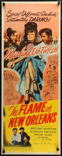 7t0548 FLAME OF NEW ORLEANS insert R1948 Marlene Dietrich, Bruce Cabot, directed by Rene Clair!