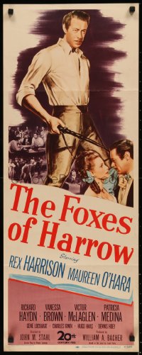 7t0551 FOXES OF HARROW insert 1947 great images of Rex Harrison & pretty Maureen O'Hara!