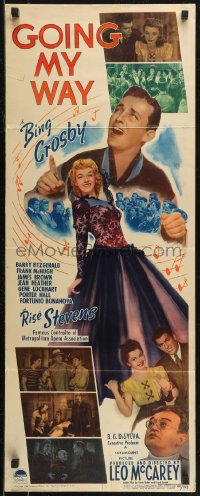 7t0556 GOING MY WAY insert 1944 Leo McCarey classic, different montage of Bing Crosby & top stars!