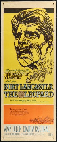 7t0585 LEOPARD insert 1963 Luchino Visconti's Il Gattopardo, cool art of Burt Lancaster!