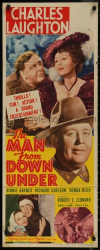 7t0594 MAN FROM DOWN UNDER insert 1943 Donna Reed, jealous Richard Carlson, Stephen McNally