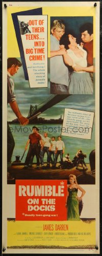 7t0616 RUMBLE ON THE DOCKS insert 1956 James Darren & Robert Blake are rebels with plenty of cause!