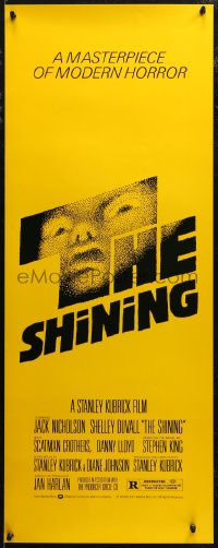 7t0623 SHINING insert 1980 Stephen King & Stanley Kubrick, crazy Jack Nicholson, Saul Bass art!
