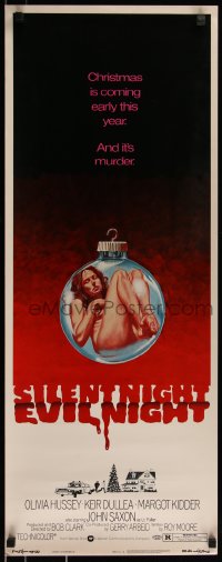 7t0624 SILENT NIGHT EVIL NIGHT insert 1975 best different image of naked girl in Christmas ornament!