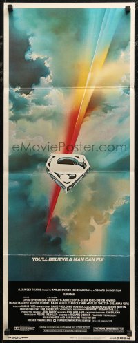 7t0636 SUPERMAN insert 1978 comic book hero Christopher Reeve, Gene Hackman, Bob Peak art!