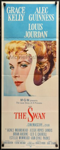 7t0637 SWAN insert 1956 wonderful close up artwork of beautiful Grace Kelly by Monet!