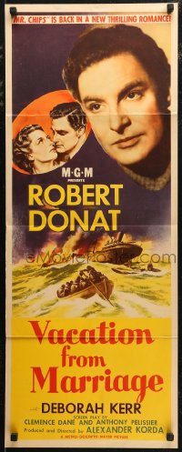 7t0651 VACATION FROM MARRIAGE insert 1945 great art & images of Robert Donat & pretty Deborah Kerr!