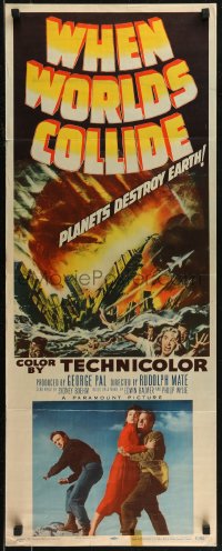 7t0658 WHEN WORLDS COLLIDE insert 1951 George Pal classic doomsday thriller, planets destroy Earth!