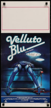 7t0877 BLUE VELVET Italian locandina 1986 directed by David Lynch, wild artwork by Enzo Sciotti!