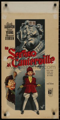 7t0884 CANTERVILLE GHOST Italian locandina 1951 Kremos art of O'Brien, Young & Charles Laughton!