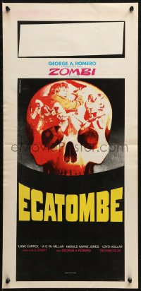 7t0894 CRAZIES Italian locandina R1980s George Romero, cool different horror artwork by Piovano!